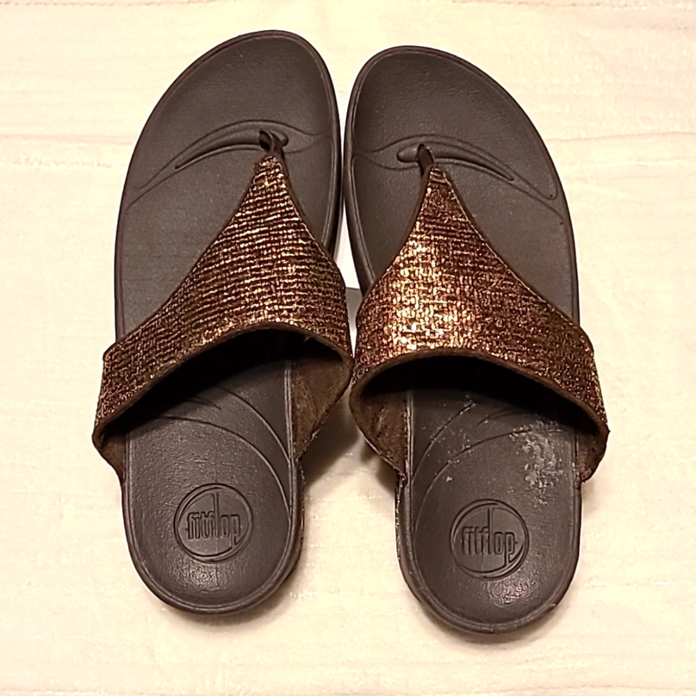Womens brown, sparkle, Fitflop sandals.